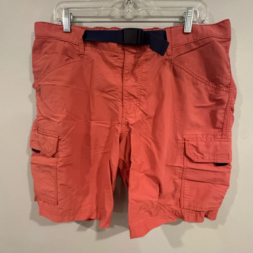 Lands’ End Men’s Swim Trunk Shorts Size Large Mesh Lining (36-38) Coral